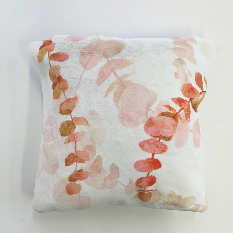 Soft Cozy Fuzzy Faux Fur Mosaic Floral Print Pillow - Faux Fur Fabric, Mosaic Floral Print, 20" X 20" (1 Pillow)