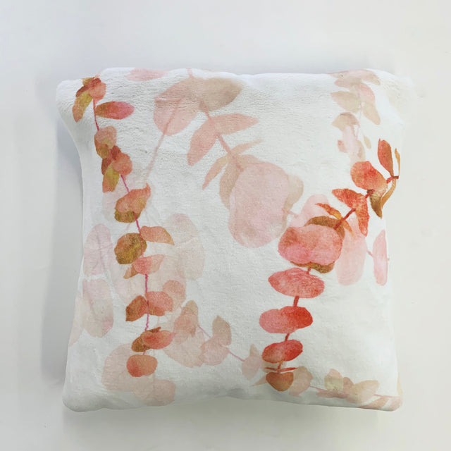 Soft Cozy Fuzzy Faux Fur Mosaic Floral Print Pillow - Faux Fur Fabric, Mosaic Floral Print, 20" X 20" (1 Pillow)