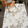 Mosaic Floral Leaf Lines Faux Fur Fabric - Gray Mosaic Floral Print, 5' 3" X 7' 5" (1 Rug)