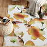 Mosaic Floral Leaf Lines Faux Fur Fabric - Mosaic Floral Leaf Print, 5' 3" X 7' 5" (1 Rug)