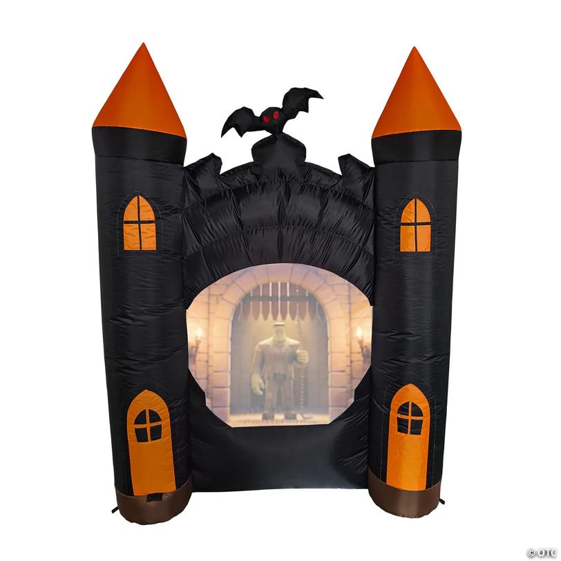 ANIMAT3D Inflatable Haunted Castle Animated Light-Up with Sound Outdoor Halloween Decoration