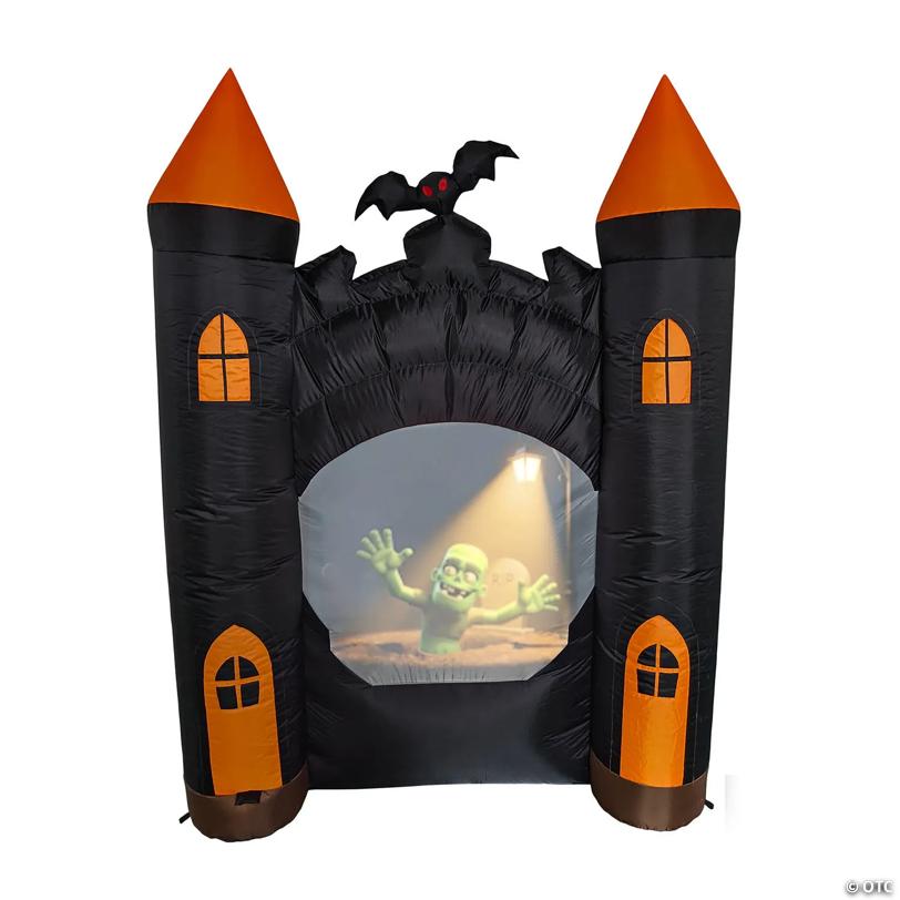 ANIMAT3D Inflatable Haunted Castle Animated Light-Up with Sound Outdoor Halloween Decoration