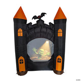 ANIMAT3D Inflatable Haunted Castle Animated Light-Up with Sound Outdoor Halloween Decoration