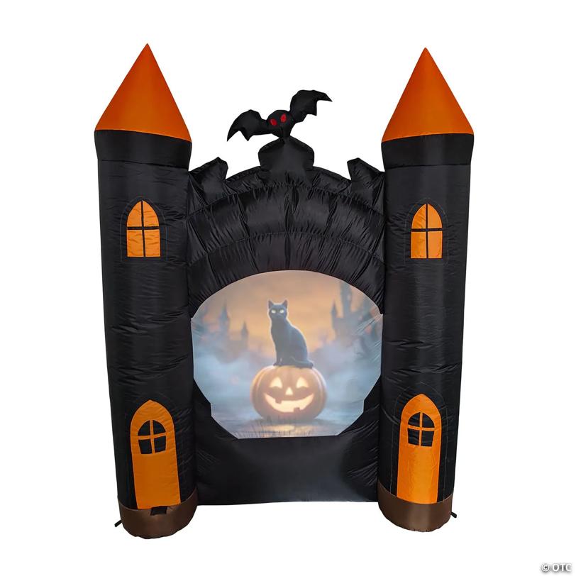ANIMAT3D Inflatable Haunted Castle Animated Light-Up with Sound Outdoor Halloween Decoration