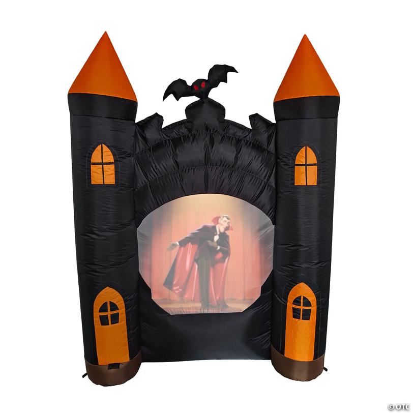 ANIMAT3D Inflatable Haunted Castle Animated Light-Up with Sound Outdoor Halloween Decoration