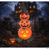 ANIMAT3D Inflatable Stacked Jabberin' Jack Animated Light-up Jack-O'-Lanterns Outdoor Halloween Decoration