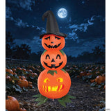 ANIMAT3D Inflatable Stacked Jabberin' Jack Animated Light-up Jack-O'-Lanterns Outdoor Halloween Decoration
