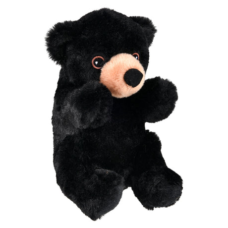 Plush Black Bear Cradle Cubbies 8 in.