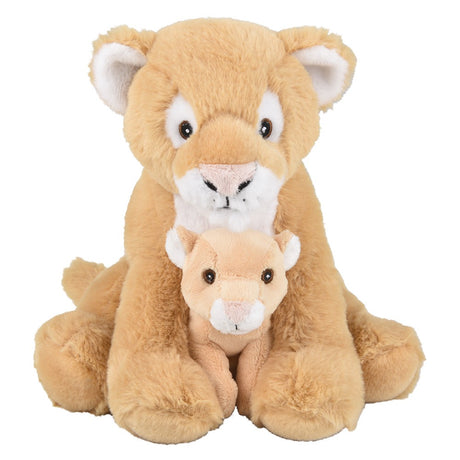 Eco Lioness Plush with Baby (9.5")
