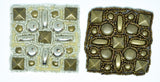Studded Applique Antique Brass Square 2.50"