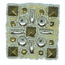 Studded Applique Antique Brass Square 2.50"
