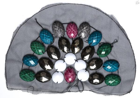 Beaded Applique Mesh Fabric Half-Dome 8 x 5.5