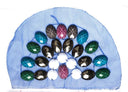 Beaded Applique Mesh Fabric Half-Dome 8 x 5.5
