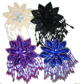 Beaded Sequins Flower Applique 7.30" x 5"