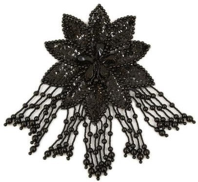 Beaded Sequins Flower Applique 7.30" x 5"