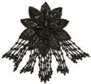 Beaded Sequins Flower Applique 7.30" x 5"