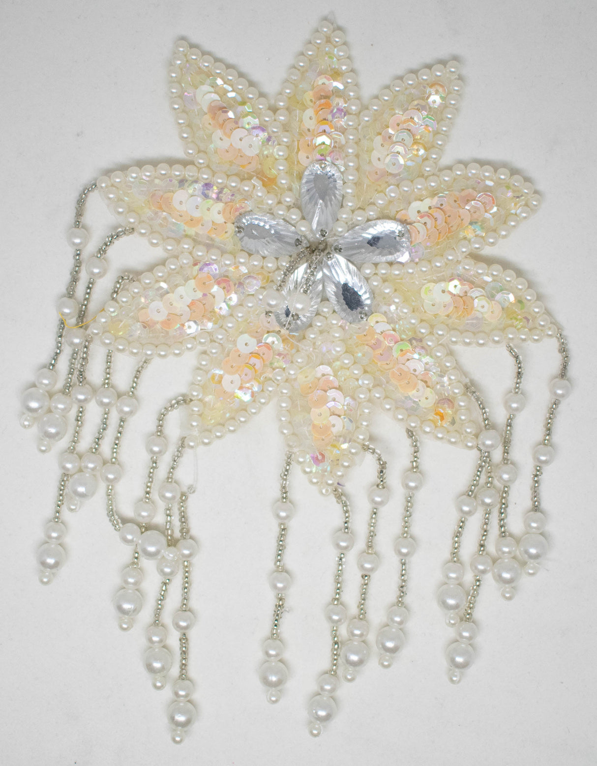 Beaded Sequins Flower Applique 7.30" x 5"