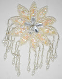 Beaded Sequins Flower Applique 7.30" x 5"