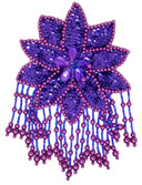 Beaded Sequins Flower Applique 7.30" x 5"