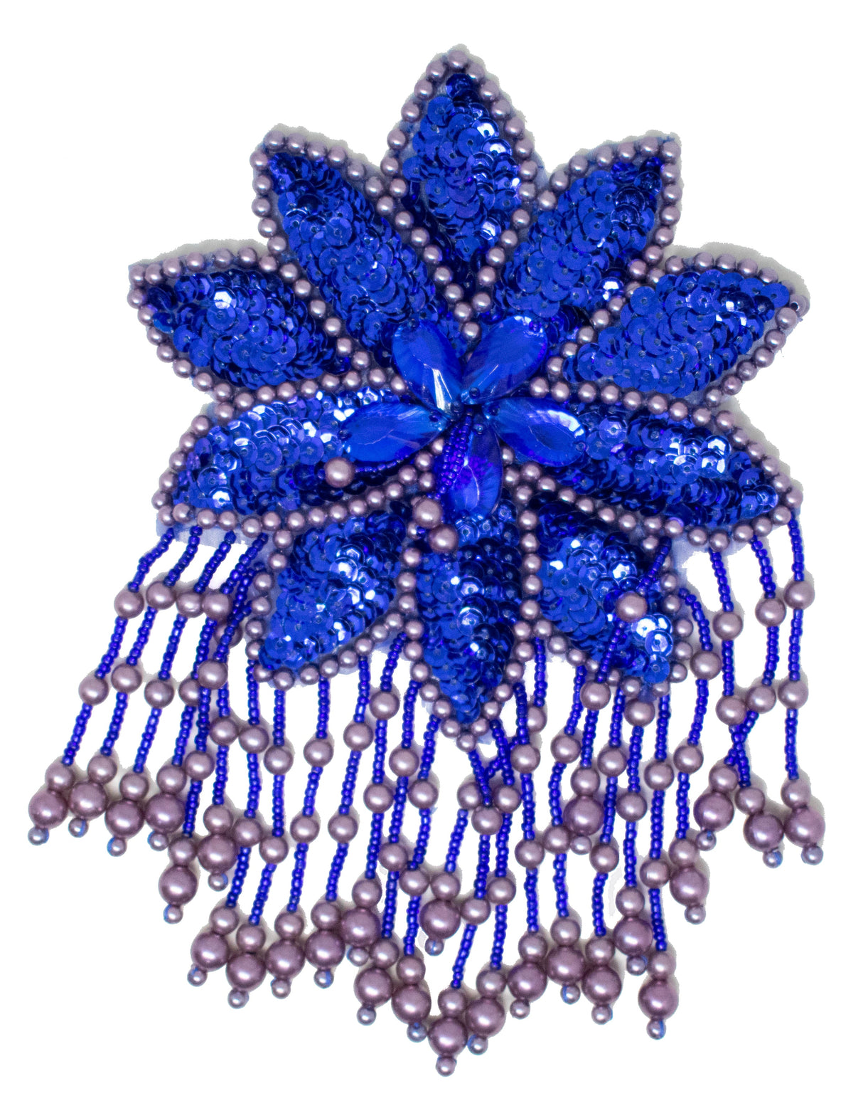 Beaded Sequins Flower Applique 7.30" x 5"