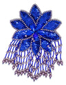 Beaded Sequins Flower Applique 7.30" x 5"
