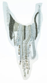 Beaded Applique Sequin Mesh Neckline 20 x 8.5