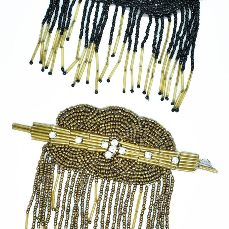 Beaded Iron-On Patch 4.5in x 4in