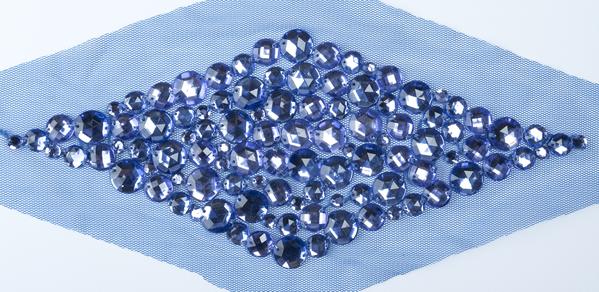 Beaded Mesh Applique Diamond 10 x 4