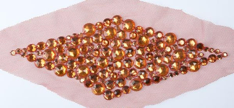 Beaded Mesh Applique Diamond 10 x 4