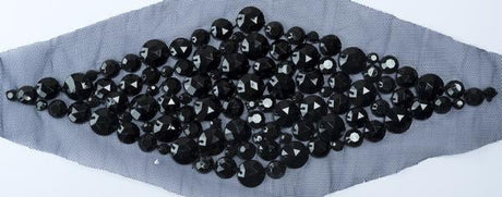 Beaded Mesh Applique Diamond 10 x 4