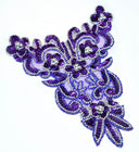 Beaded Applique Floral Sequins 7.5 x 9.5