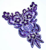 Beaded Applique Floral Sequins 7.5 x 9.5