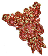 Beaded Applique Floral Sequins 7.5 x 9.5