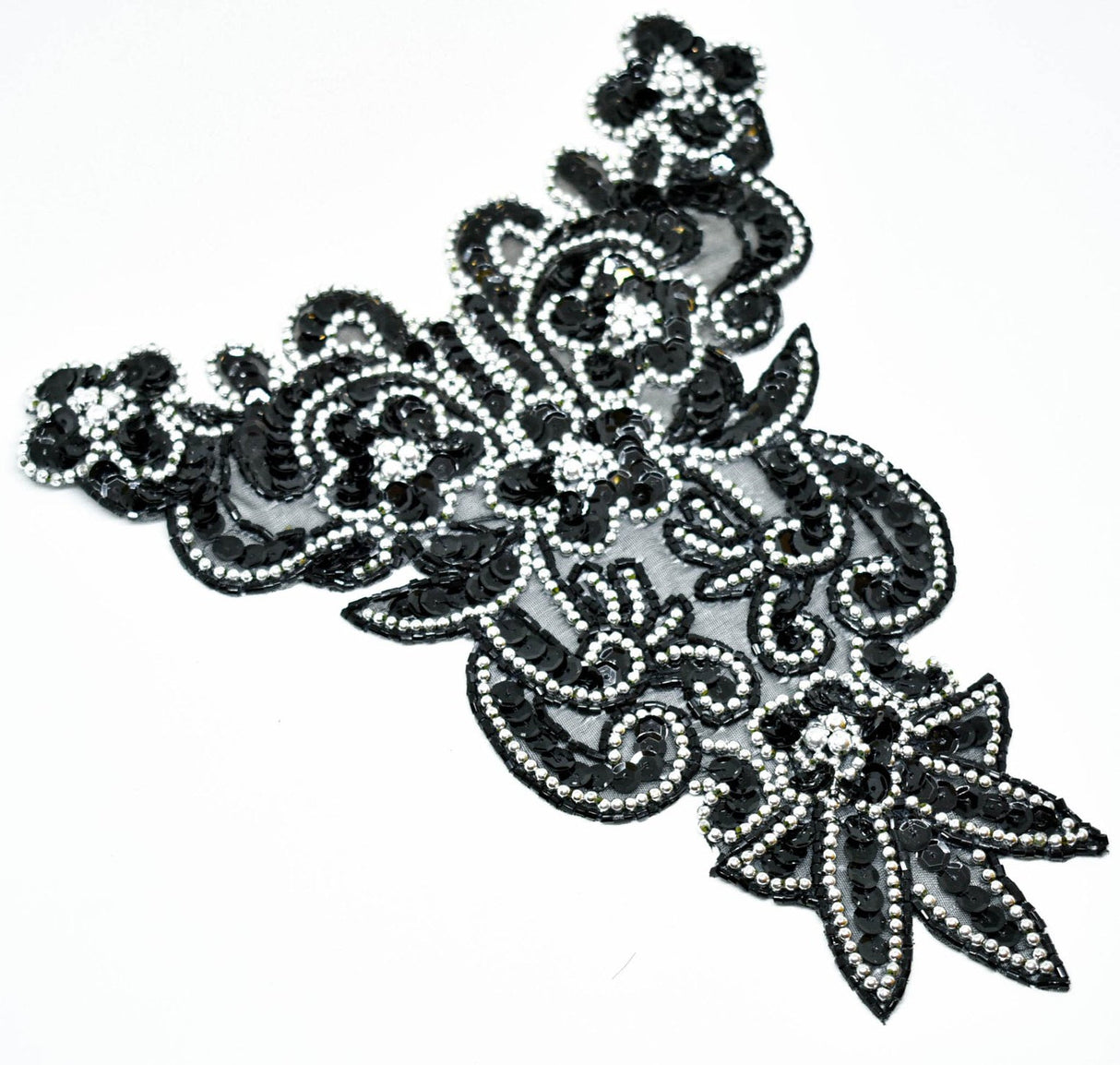 Beaded Applique Floral Sequins 7.5 x 9.5