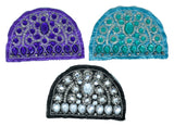 Embroidered Applique Satin Gemstone 6.25in x 4in