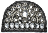 Embroidered Applique Satin Gemstone 6.25in x 4in