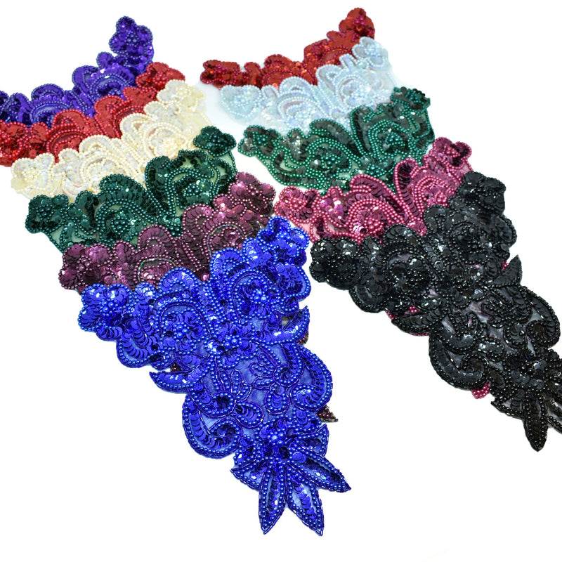 Sequins Beaded Applique 7.5 x 9.5