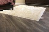Shiny Glow Soft Plush Fluffy Shag Polyester Fabric - Solid Shiny, 3" Pile Height, Area Rug, White, 5' X 7' / 7'6" X 10'3" (1 Unit)