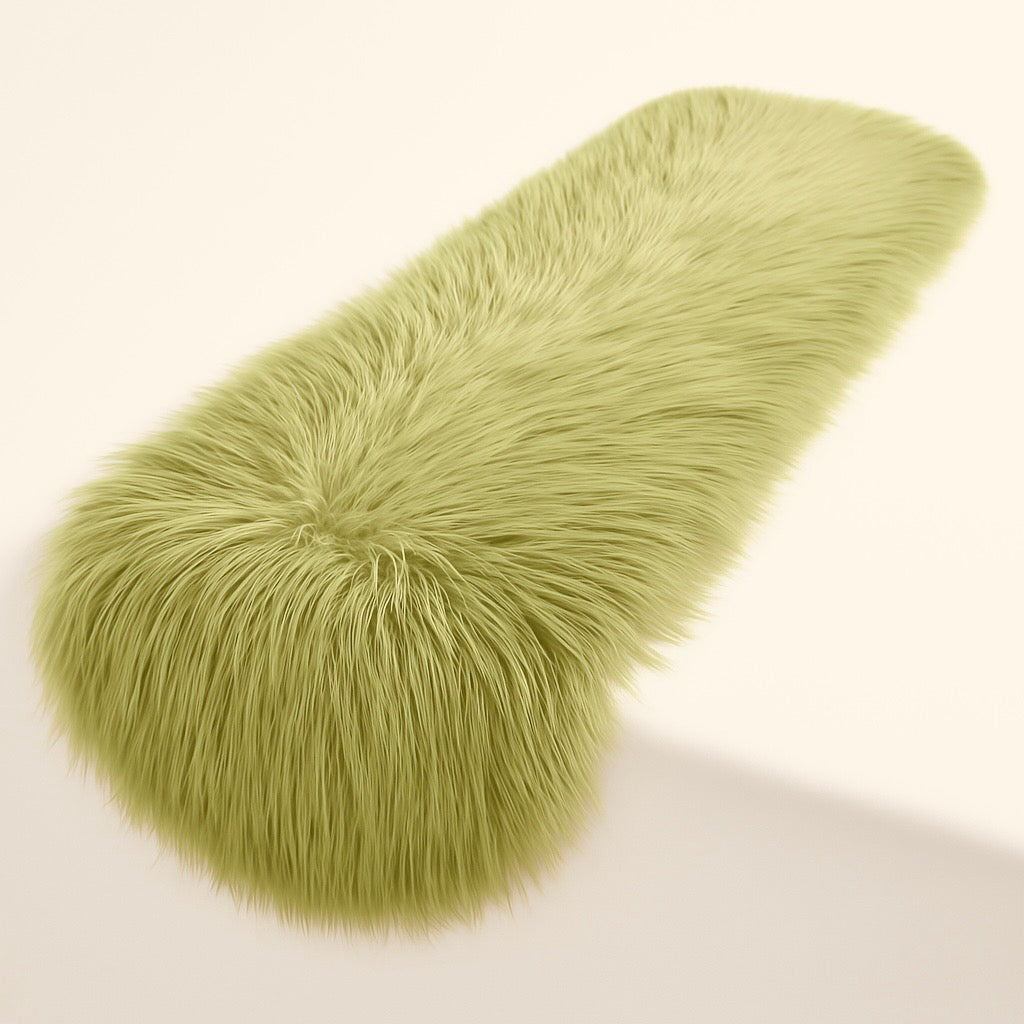 Faux Fur Table Runner Apple Green