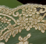 Polyester Lace Trim Corded Double-Sided Embroidered 10"
