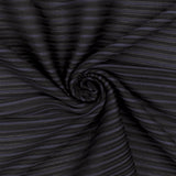 1 Yard Night Navy Blue & Black Stripe Stretch Semi Sheer Knit Textured Soft Fabric, 48 Inches Width