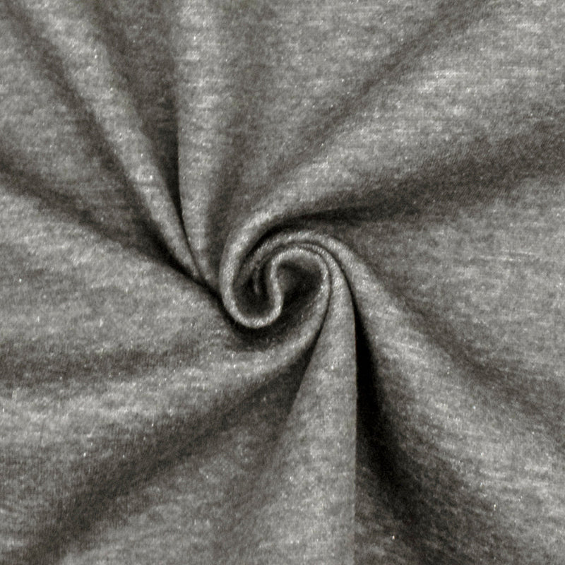 1 Yard Heather Gray & Black Texture Stretch Double Knit Fabric Soft Textured, 57 Inches Width