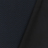 1 Yard Night Blue Black Chevron Jacquard Double Knit Fabric for Apparel and Jackets 57 Inches Width