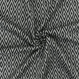 1 Yard Faded Gray Black Diamond Jacquard Stretch Rayon Knit Fabric 50 Inches
