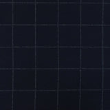 1 Yard Stark Navy White Check Printed Polyester Wool Double Knit Fabric 53 Inches