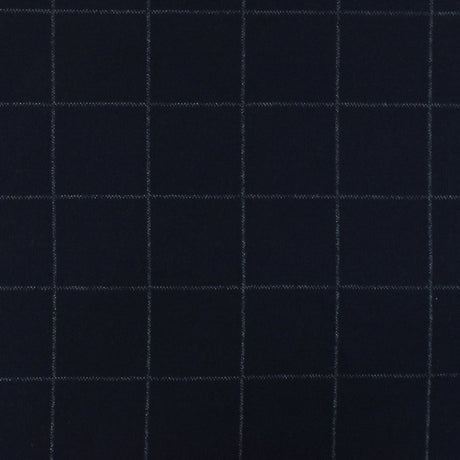 1 Yard Stark Navy White Check Printed Polyester Wool Double Knit Fabric 53 Inches