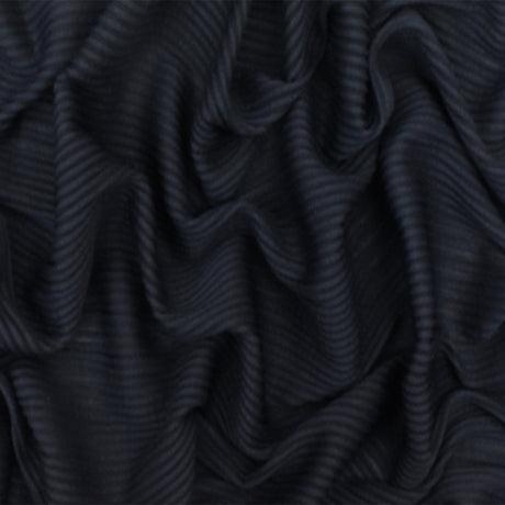 1 Yard Black Blue 3D Stripe Stretch Semi Sheer Knit Fabric 48 Inches
