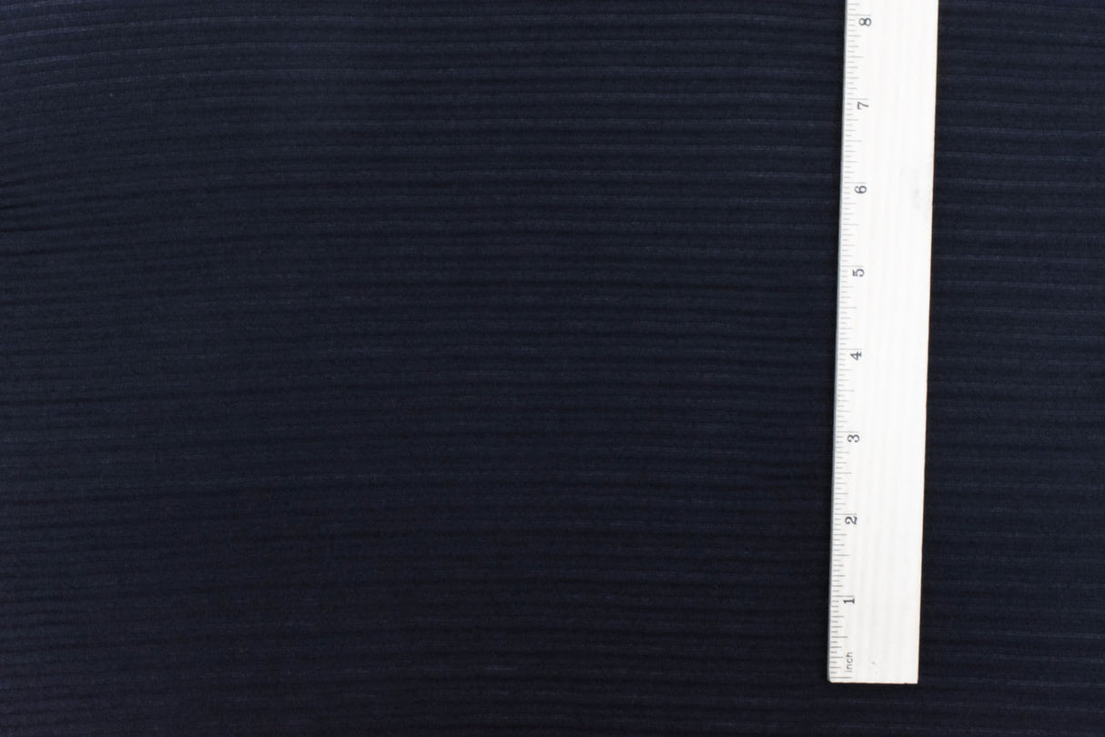 1 Yard Black Blue 3D Stripe Stretch Semi Sheer Knit Fabric 48 Inches