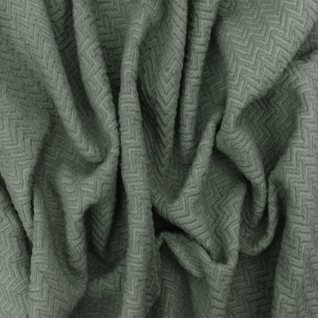 1 Yard Hunting Gray 3D Abstract Chevron Cloque Stretch Double Knit Fabric 51 Inches