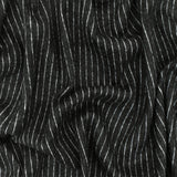 1 Yard Soft Black White Stripe Stretch Wool Brushed Double Knit Fabric 51 Inches